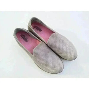 Skechers Womens Go Flex Walking Shoes Gray 14014 TPE Low Top Mesh Slip Ons 8.5